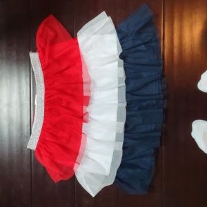 🌞 Girls red white blue tutu skirt size 7/8 M patriotic skirt